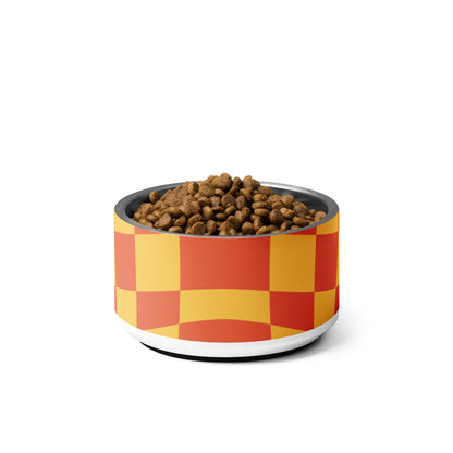 Red & Yellow Checkered Pet bowl