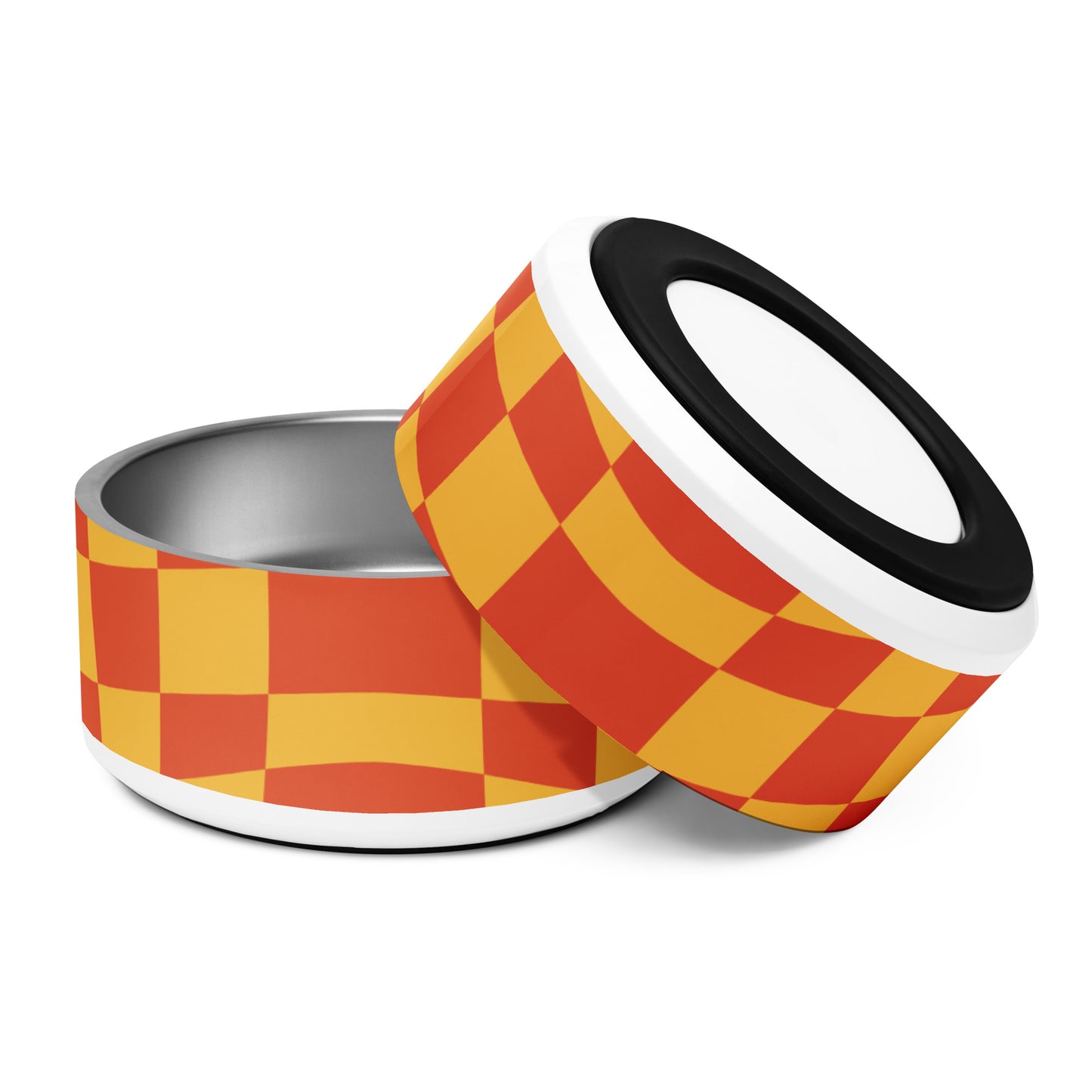 Red & Yellow Checkered Pet bowl