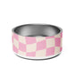 Pink & Beige Checkered Pet bowl