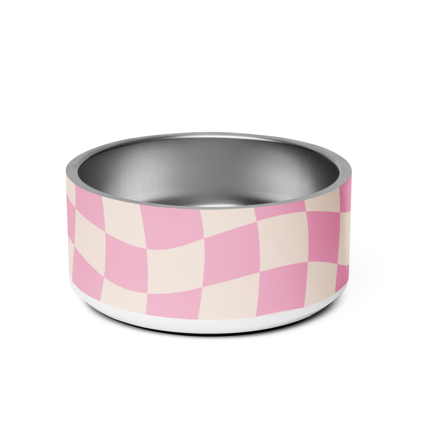 Pink & Beige Checkered Pet bowl